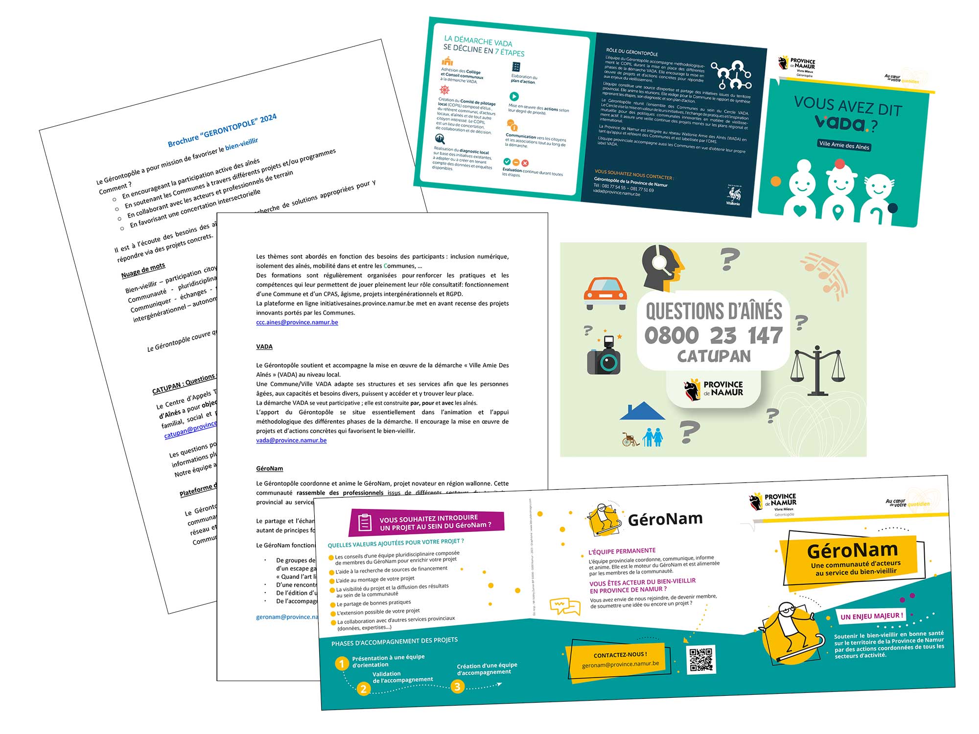 Documents de départ avant la réalisation graphique d'une plaquette de présentation