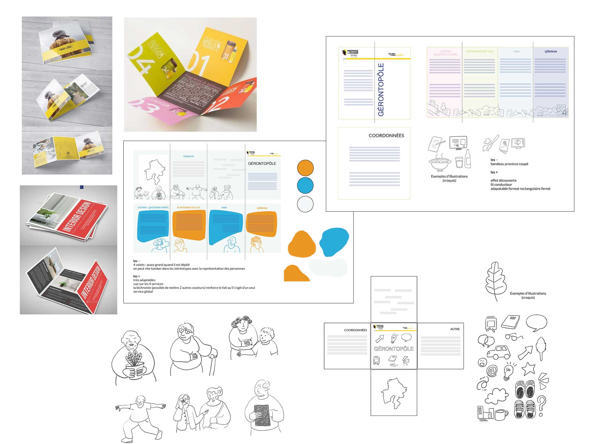 Exemple de présentation de pistes graphiques pour une mise en page graphique d'une plaquette de présentation