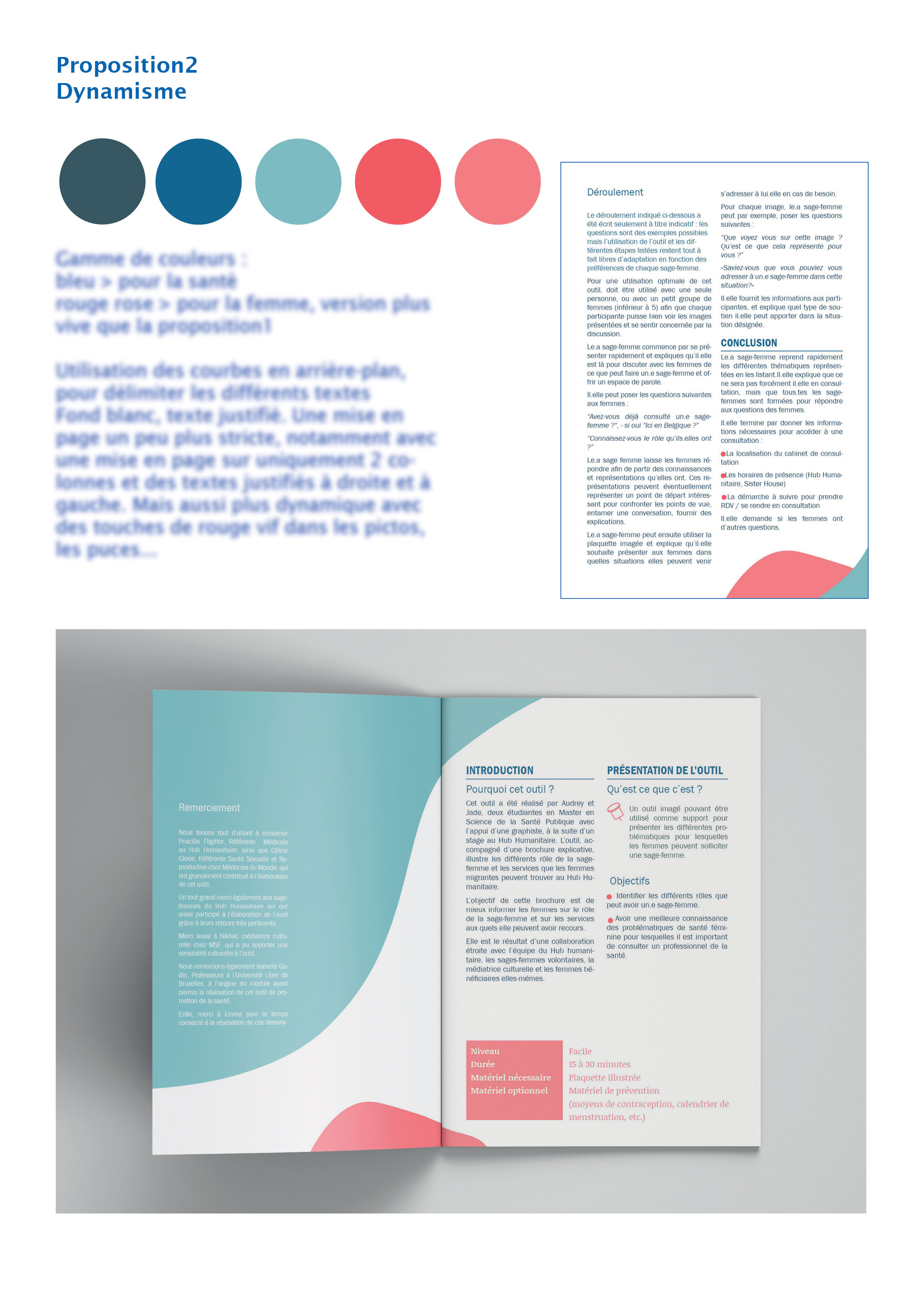 Graphisme d'un livret explicatif, présentation d'une proposition graphique