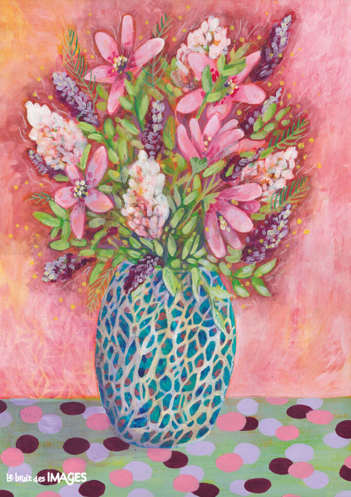 Peinture bouquet de fleurs roses