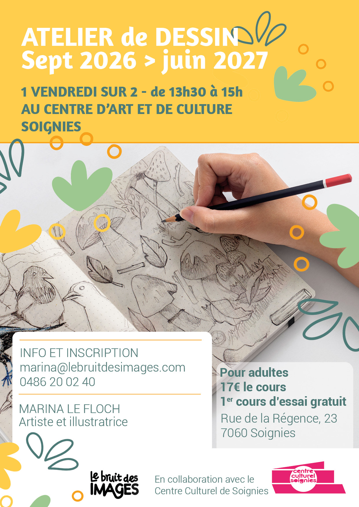 cours de dessin pour adultes à Soignies, Hainaut